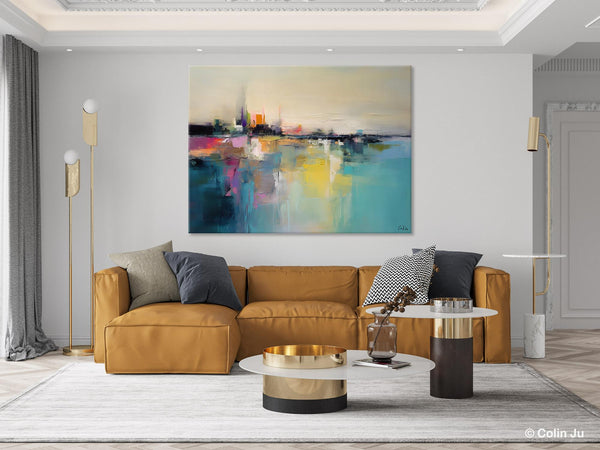 Acrylic Painting on Canvas, Original Landscape Paintings, Landscape Canvas Paintings for Living Room, Extra Large Modern Wall Art Paintings-Silvia Home Craft