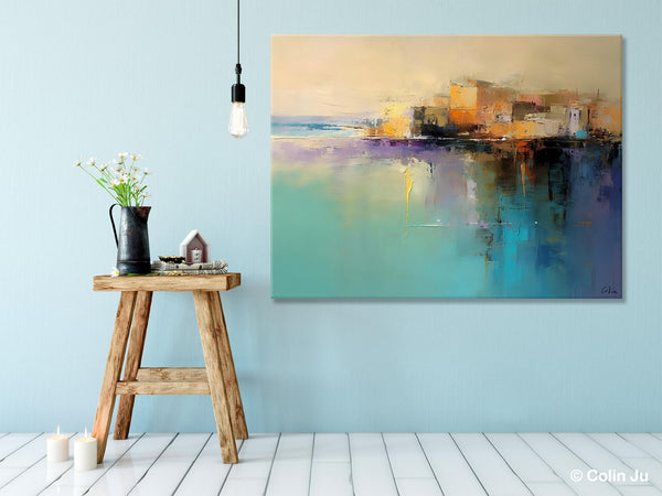 Original Landscape Paintings, Landscape Canvas Paintings for Living Room, Acrylic Painting on Canvas, Extra Large Modern Wall Art Paintings-Silvia Home Craft