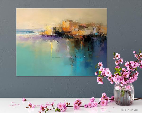 Original Landscape Paintings, Landscape Canvas Paintings for Living Room, Acrylic Painting on Canvas, Extra Large Modern Wall Art Paintings-Silvia Home Craft
