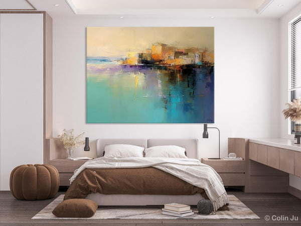 Original Landscape Paintings, Landscape Canvas Paintings for Living Room, Acrylic Painting on Canvas, Extra Large Modern Wall Art Paintings-Silvia Home Craft