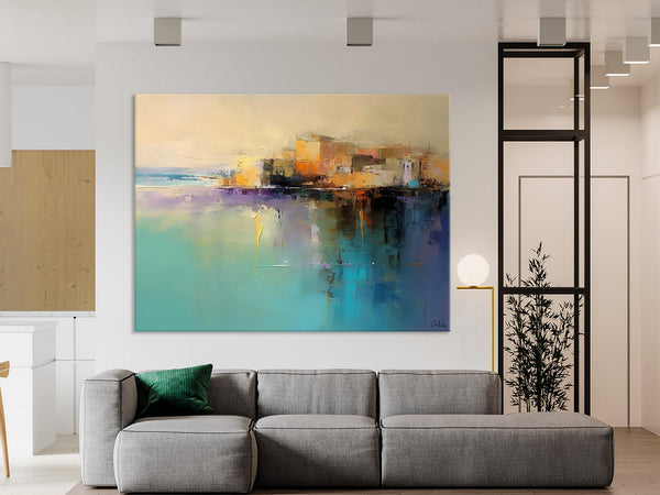 Original Landscape Paintings, Landscape Canvas Paintings for Living Room, Acrylic Painting on Canvas, Extra Large Modern Wall Art Paintings-Silvia Home Craft