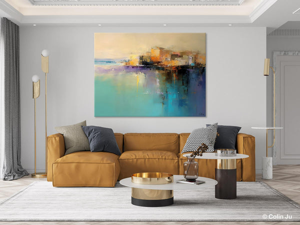 Original Landscape Paintings, Landscape Canvas Paintings for Living Room, Acrylic Painting on Canvas, Extra Large Modern Wall Art Paintings-Silvia Home Craft