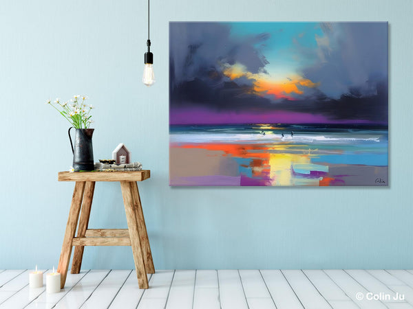 Large Landscape Canvas Paintings, Buy Art Online, Living Room Abstract Paintings, Original Landscape Abstract Painting, Simple Wall Art Ideas-Silvia Home Craft