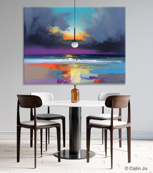Large Landscape Canvas Paintings, Buy Art Online, Living Room Abstract Paintings, Original Landscape Abstract Painting, Simple Wall Art Ideas-Silvia Home Craft