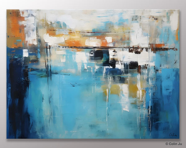 Contemporary Canvas Art, Heavy Texture Canavas Art, Original Modern Wall Paintings, Abstract Painting for Bedroom, Modern Acrylic Artwork-Silvia Home Craft
