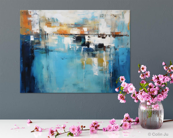 Contemporary Canvas Art, Heavy Texture Canavas Art, Original Modern Wall Paintings, Abstract Painting for Bedroom, Modern Acrylic Artwork-Silvia Home Craft