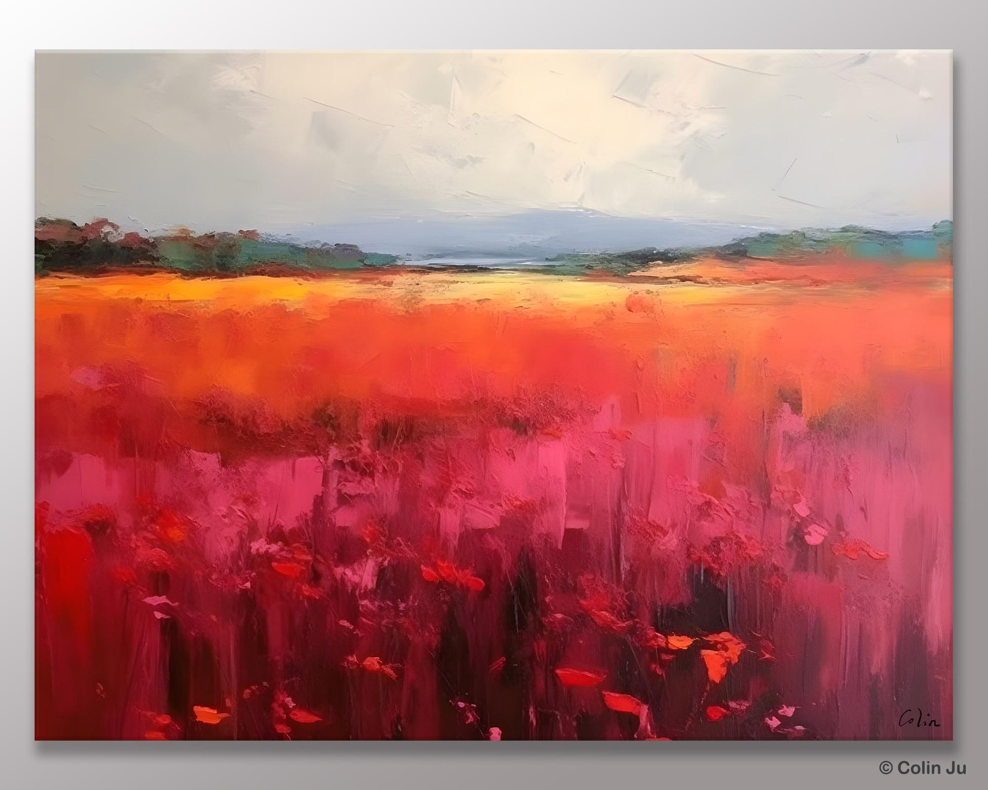 Landscape Paintings for Living Room, Landscape Canvas Paintings, Abstract Landscape Paintings, Original Modern Wall Art, Hand Painted Canvas Art-Silvia Home Craft