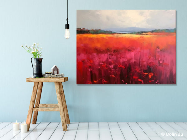 Landscape Paintings for Living Room, Landscape Canvas Paintings, Abstract Landscape Paintings, Original Modern Wall Art, Hand Painted Canvas Art-Silvia Home Craft