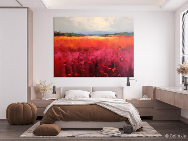 Landscape Paintings for Living Room, Landscape Canvas Paintings, Abstract Landscape Paintings, Original Modern Wall Art, Hand Painted Canvas Art-Silvia Home Craft