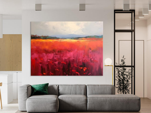 Landscape Paintings for Living Room, Landscape Canvas Paintings, Abstract Landscape Paintings, Original Modern Wall Art, Hand Painted Canvas Art-Silvia Home Craft