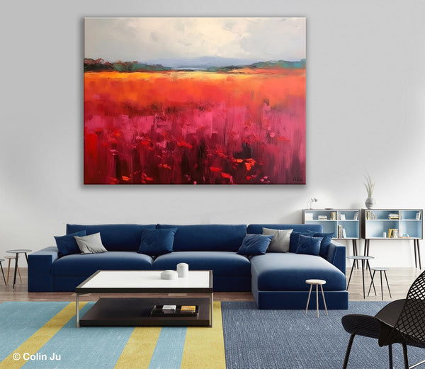 Landscape Paintings for Living Room, Landscape Canvas Paintings, Abstract Landscape Paintings, Original Modern Wall Art, Hand Painted Canvas Art-Silvia Home Craft