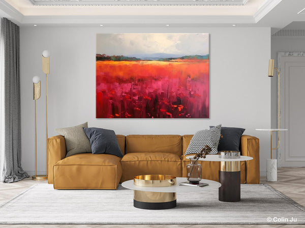 Landscape Paintings for Living Room, Landscape Canvas Paintings, Abstract Landscape Paintings, Original Modern Wall Art, Hand Painted Canvas Art-Silvia Home Craft