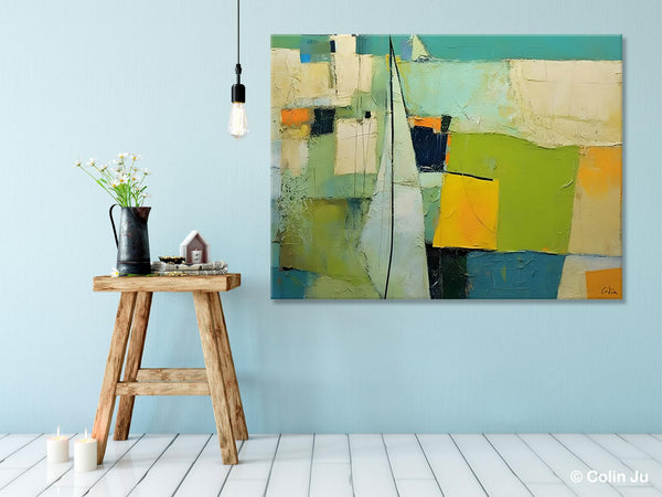 Bedroom Abstract Paintings, Original Abstract Art for Dining Room, Palette Knife Paintings, Large Acrylic Painting on Canvas, Hand Painted Canvas Art-Silvia Home Craft