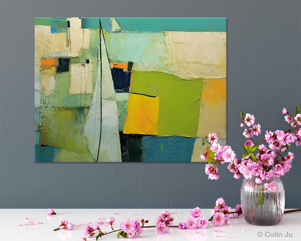 Bedroom Abstract Paintings, Original Abstract Art for Dining Room, Palette Knife Paintings, Large Acrylic Painting on Canvas, Hand Painted Canvas Art-Silvia Home Craft