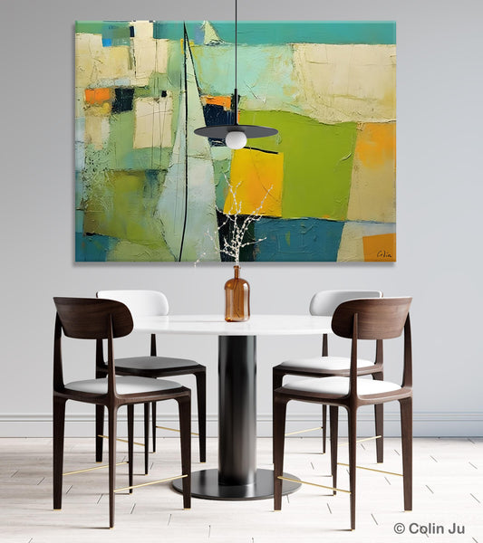 Bedroom Abstract Paintings, Original Abstract Art for Dining Room, Palette Knife Paintings, Large Acrylic Painting on Canvas, Hand Painted Canvas Art-Silvia Home Craft