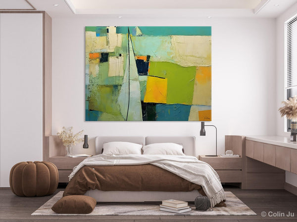 Bedroom Abstract Paintings, Original Abstract Art for Dining Room, Palette Knife Paintings, Large Acrylic Painting on Canvas, Hand Painted Canvas Art-Silvia Home Craft