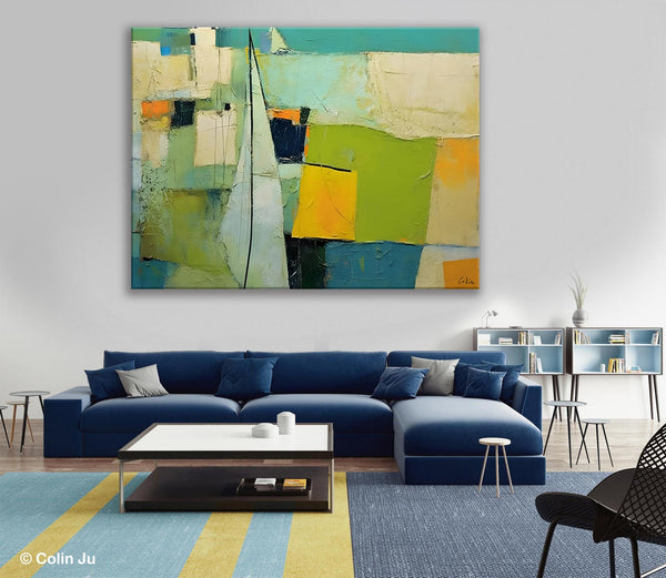 Bedroom Abstract Paintings, Original Abstract Art for Dining Room, Palette Knife Paintings, Large Acrylic Painting on Canvas, Hand Painted Canvas Art-Silvia Home Craft
