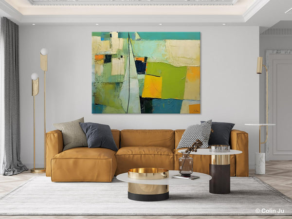 Bedroom Abstract Paintings, Original Abstract Art for Dining Room, Palette Knife Paintings, Large Acrylic Painting on Canvas, Hand Painted Canvas Art-Silvia Home Craft