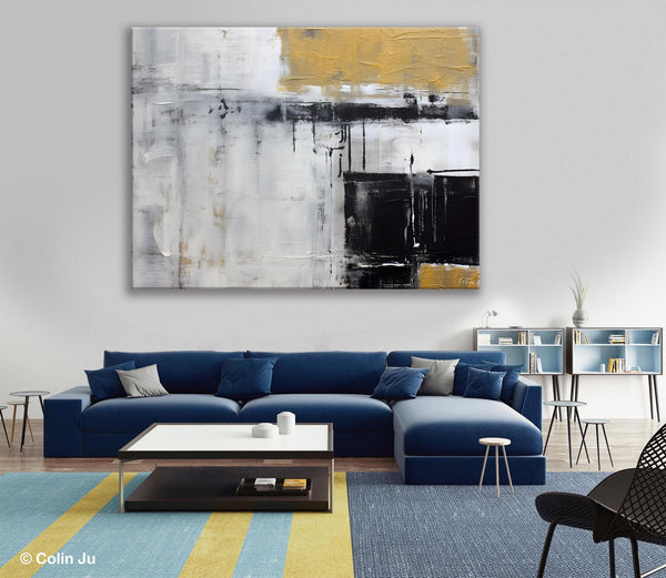 Oversized Paintings on Canvas, Large Original Abstract Wall Art, Simple Modern Art, Contemporary Acrylic Paintings, Large Canvas Paintings for Bedroom-Silvia Home Craft