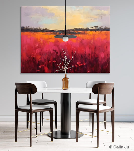 Oversized Modern Wall Art Paintings, Original Landscape Paintings, Modern Acrylic Artwork on Canvas, Large Abstract Painting for Living Room-Silvia Home Craft