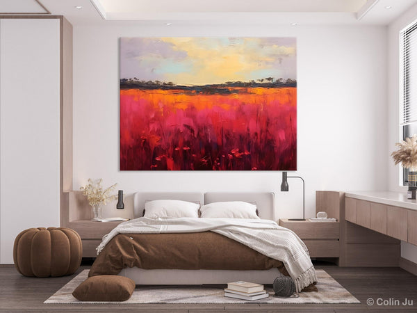 Oversized Modern Wall Art Paintings, Original Landscape Paintings, Modern Acrylic Artwork on Canvas, Large Abstract Painting for Living Room-Silvia Home Craft