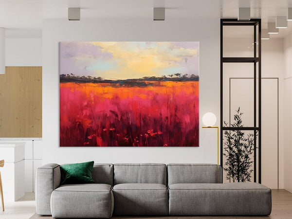 Oversized Modern Wall Art Paintings, Original Landscape Paintings, Modern Acrylic Artwork on Canvas, Large Abstract Painting for Living Room-Silvia Home Craft