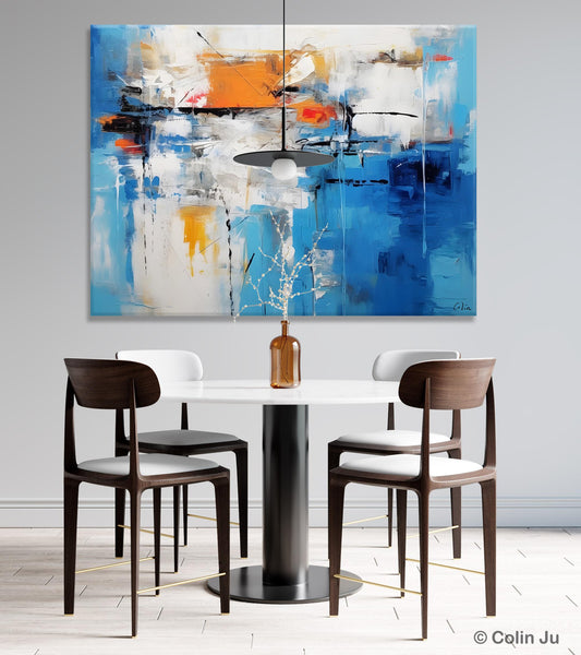 Abstract Paintings Behind Sofa, Acrylic Paintings for Bedroom, Hand Painted Canvas Art, Original Canvas Wall Art, Buy Paintings Online-Silvia Home Craft