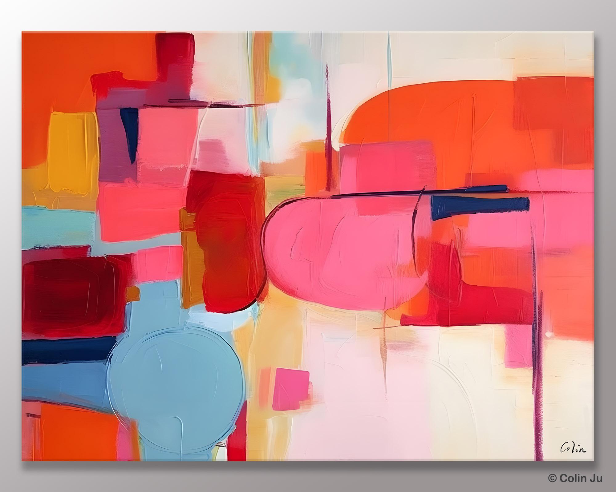 Acrylic Paintings Behind Sofa, Abstract Paintings for Bedroom, Original Hand Painted Canvas Art, Contemporary Canvas Wall Art, Buy Paintings Online-Silvia Home Craft