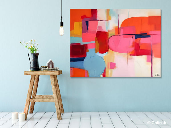 Acrylic Paintings Behind Sofa, Abstract Paintings for Bedroom, Original Hand Painted Canvas Art, Contemporary Canvas Wall Art, Buy Paintings Online-Silvia Home Craft