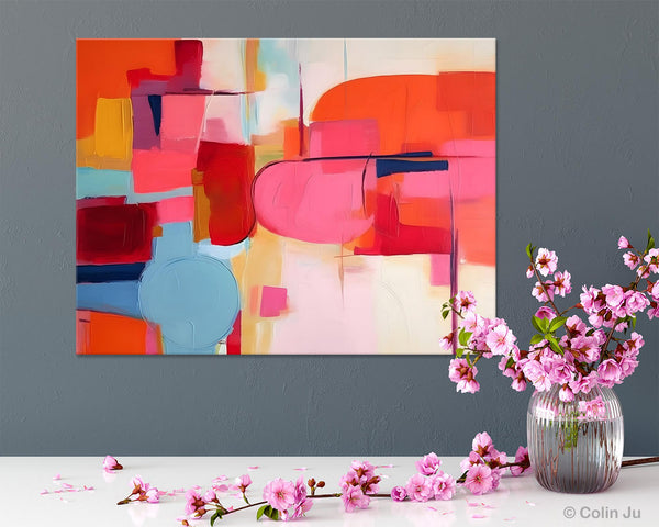 Acrylic Paintings Behind Sofa, Abstract Paintings for Bedroom, Original Hand Painted Canvas Art, Contemporary Canvas Wall Art, Buy Paintings Online-Silvia Home Craft