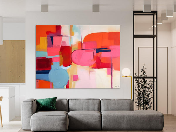 Acrylic Paintings Behind Sofa, Abstract Paintings for Bedroom, Original Hand Painted Canvas Art, Contemporary Canvas Wall Art, Buy Paintings Online-Silvia Home Craft