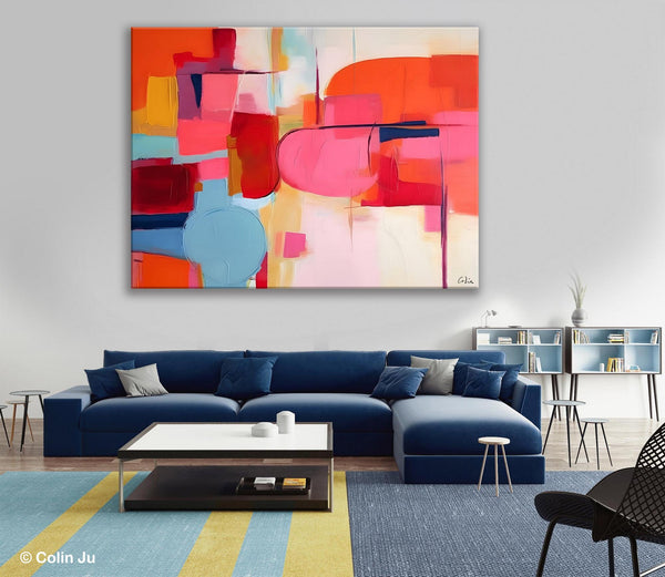Acrylic Paintings Behind Sofa, Abstract Paintings for Bedroom, Original Hand Painted Canvas Art, Contemporary Canvas Wall Art, Buy Paintings Online-Silvia Home Craft