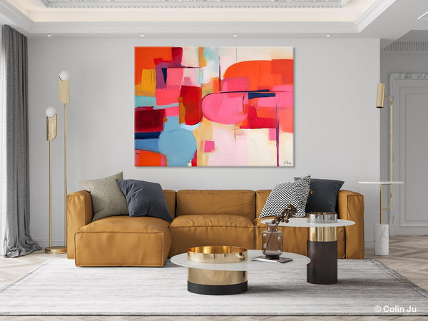 Acrylic Paintings Behind Sofa, Abstract Paintings for Bedroom, Original Hand Painted Canvas Art, Contemporary Canvas Wall Art, Buy Paintings Online-Silvia Home Craft