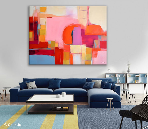 Living Room Abstract Paintings, Hand Painted Canvas Paintings, Original Modern Wall Art Paintings, Modern Acrylic Paintings on Canvas-Silvia Home Craft