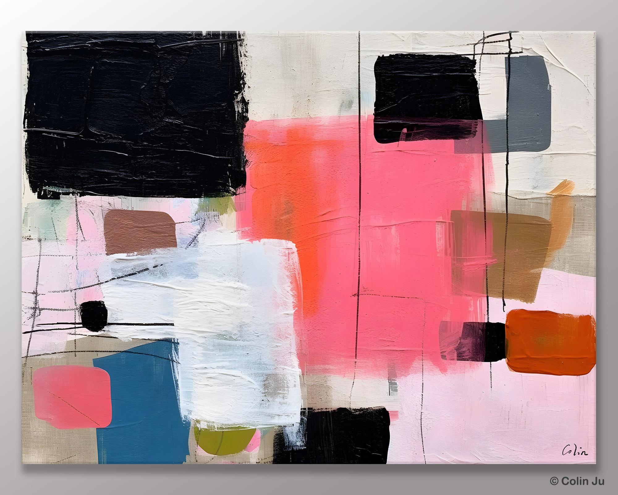 Contemporary Abstract Art, Bedroom Canvas Art Ideas, Simple Modern Art, Large Original Paintings for Sale, Buy Large Paintings Online-Silvia Home Craft