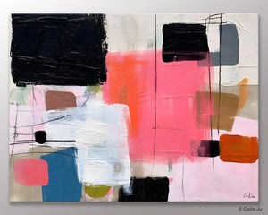 Contemporary Abstract Art, Bedroom Canvas Art Ideas, Simple Modern Art, Large Original Paintings for Sale, Buy Large Paintings Online-Silvia Home Craft