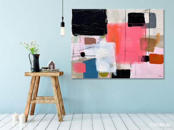Contemporary Abstract Art, Bedroom Canvas Art Ideas, Simple Modern Art, Large Original Paintings for Sale, Buy Large Paintings Online-Silvia Home Craft