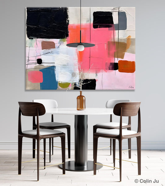 Contemporary Abstract Art, Bedroom Canvas Art Ideas, Simple Modern Art, Large Original Paintings for Sale, Buy Large Paintings Online-Silvia Home Craft