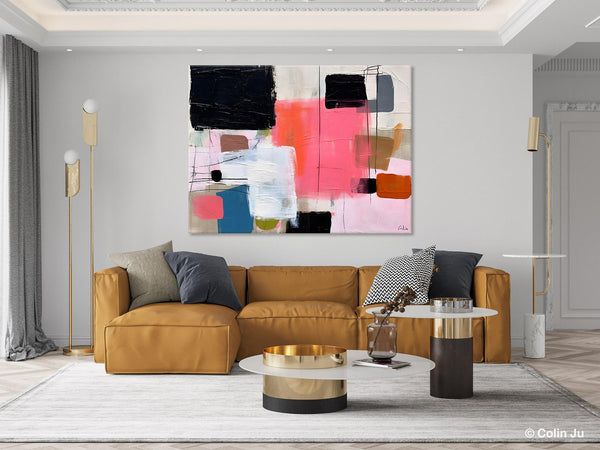 Contemporary Abstract Art, Bedroom Canvas Art Ideas, Simple Modern Art, Large Original Paintings for Sale, Buy Large Paintings Online-Silvia Home Craft