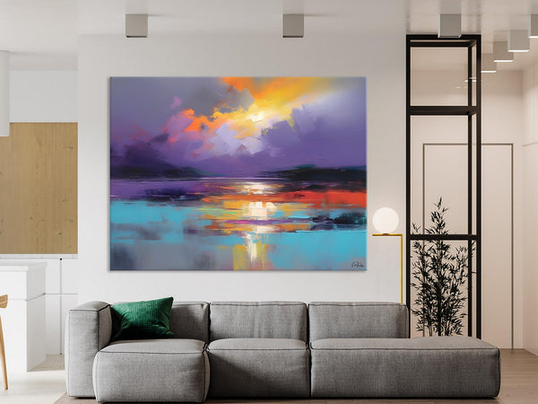 Modern Landscape Paintings, Landscape Paintings for Living Room, Original Abstract Canvas Painting, Contemporary Acrylic Paintings-Silvia Home Craft