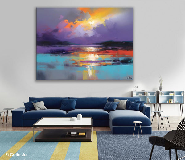 Modern Landscape Paintings, Landscape Paintings for Living Room, Original Abstract Canvas Painting, Contemporary Acrylic Paintings-Silvia Home Craft