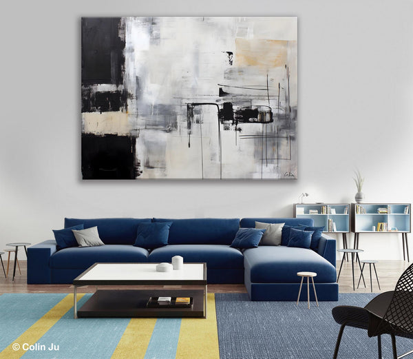 Modern Paintings for Bedroom, Living Room Wall Canvas Painting, Extra Large Abstract Artwork, Original Hand Painted Acrylic Painting-Silvia Home Craft
