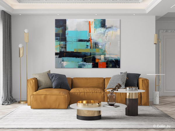 Contemporary Canvas Artwork, Large Modern Acrylic Painting, Abstract Wall Art for Dining Room, Original Hand Painted Wall Art Paintings-Silvia Home Craft