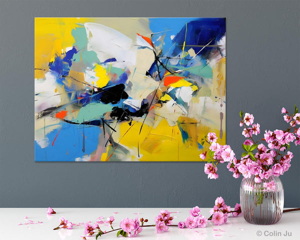 Living Room Wall Art Ideas, Original Modern Wall Art Paintings, Modern Paintings for Bedroom, Buy Paintings Online, Oversized Canvas Painting for Sale-Silvia Home Craft