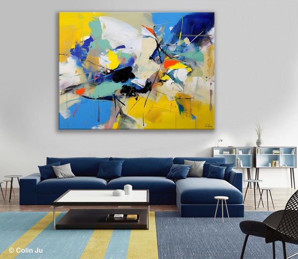 Living Room Wall Art Ideas, Original Modern Wall Art Paintings, Modern Paintings for Bedroom, Buy Paintings Online, Oversized Canvas Painting for Sale-Silvia Home Craft