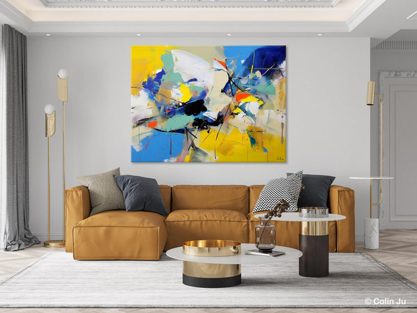 Living Room Wall Art Ideas, Original Modern Wall Art Paintings, Modern Paintings for Bedroom, Buy Paintings Online, Oversized Canvas Painting for Sale-Silvia Home Craft