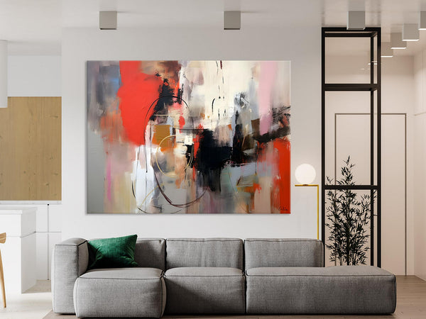 Large Wall Art Paintings Behind Sofa, Acrylic Paintings on Canvas, Original Acrylic Paintings, Modern Canvas Paintings, Hand Painted Canvas Art-Silvia Home Craft