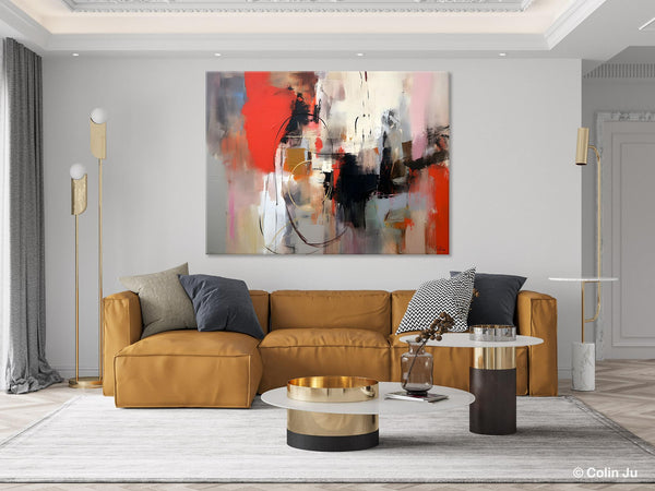 Large Wall Art Paintings Behind Sofa, Acrylic Paintings on Canvas, Original Acrylic Paintings, Modern Canvas Paintings, Hand Painted Canvas Art-Silvia Home Craft