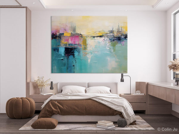 Acrylic Paintings Behind Sofa, Abstract Paintings for Bedroom, Contemporary Canvas Wall Art, Original Hand Painted Canvas Art, Buy Paintings Online-Silvia Home Craft
