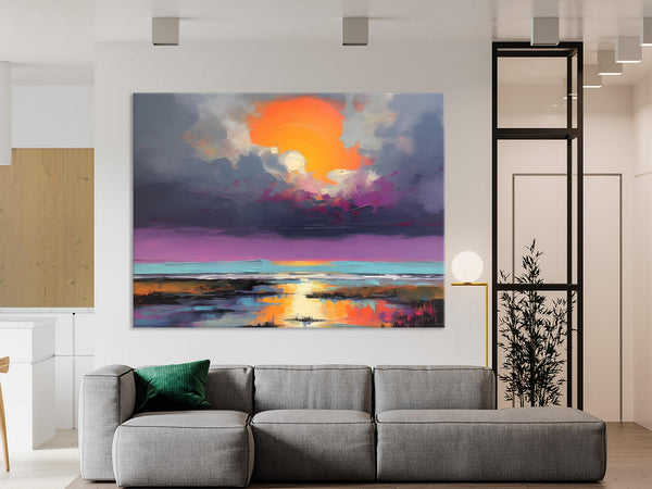 Heavy Texture Paintings, Original Landscape Painting, Large Landscape Painting for Living Room, Bedroom Wall Art Ideas, Modern Paintings for Dining Room-Silvia Home Craft